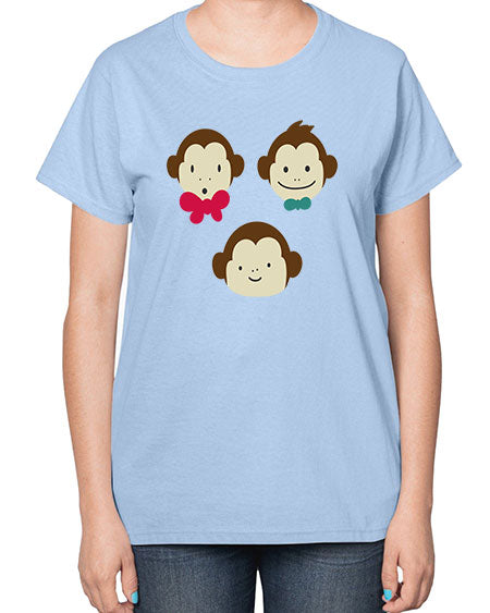 Cute_little_monkeys_5425 - monkey-  Ladies T-Shirt