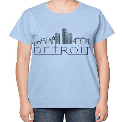 Detroit Minimal Skyline 662# - cities-  Ladies T-Shirt