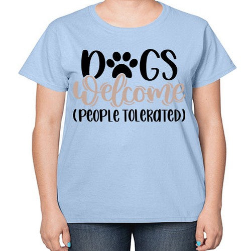 Dogs Welcome Style 21# - dogs-  Ladies T-Shirt