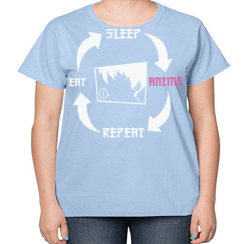 Eat Sleep Anime Repeat Anime Anime 226# - anime-  Ladies T-Shirt