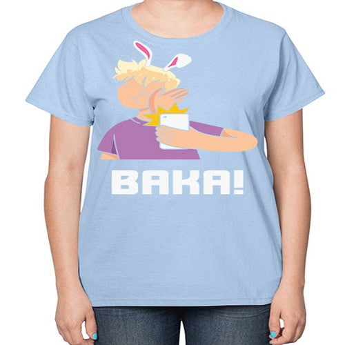 Funny Anime Baka Rabbit Slap Anime 228# - anime-  Ladies T-Shirt