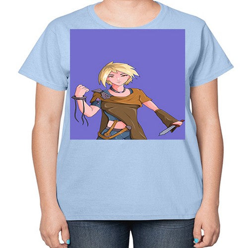 Girl hold knife 12# - anime-  Ladies T-Shirt