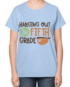 Hanging Out in Fifth 232# - fifth grade-  Ladies T-Shirt