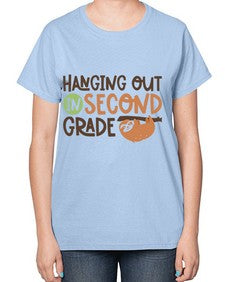 Hanging Out in Second 235# - second grade-  Ladies T-Shirt