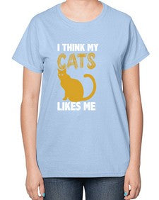 I Think My Cats - cats-  Ladies T-Shirt