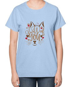 I Wuf You Style 16# - cats-  Ladies T-Shirt
