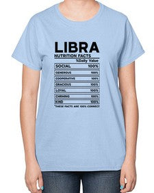 Libra Nutrition Facts 318# - libra-  Ladies T-Shirt
