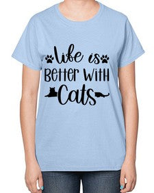 Life Is Better With A Cats Style 99# - cats-  Ladies T-Shirt