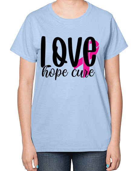 Love Hope Cure 13# - breast cancer-  Ladies T-Shirt