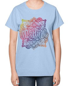 Mandala Wisdom Rainbow Glitter 764# - mandala-  Ladies T-Shirt