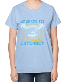 Networking for dummies your computer magic internet 22# - computer-  Ladies T-Shirt