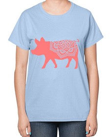 PigMandala 985# - mandala-  Ladies T-Shirt