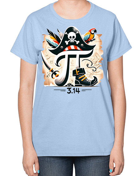 Pirate Pi Day Sublimation Design 39# - pi-  Ladies T-Shirt