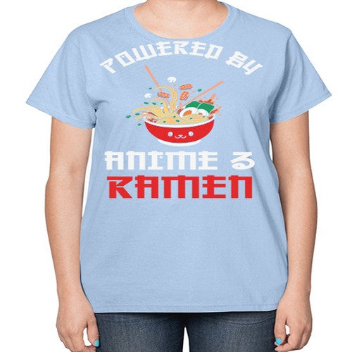Powered by Anime amp Ramen 275# - anime-  Ladies T-Shirt