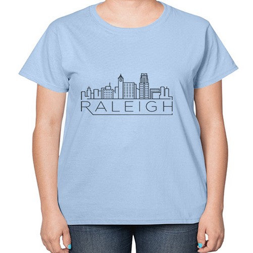 Raleigh Minimal Skyline 1707# - cities-  Ladies T-Shirt