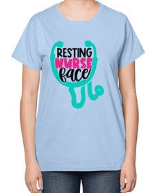 Resting Nurse Face Style Style 1355# - nurse-  Ladies T-Shirt