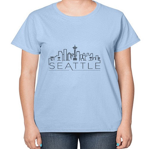 Seattle Minimal Skyline 1806# - cities-  Ladies T-Shirt