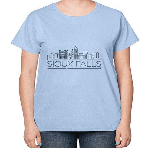Sioux Falls Minimal Skyline 1849# - cities-  Ladies T-Shirt