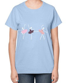Skeleton ballerinas ballet halloween ballet 184# - ballet-  Ladies T-Shirt