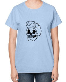 Skull Skeleton 144# - skull and bones-  Ladies T-Shirt