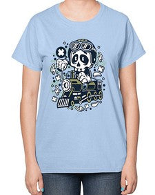 Skull Train 1067# - skull and bones-  Ladies T-Shirt