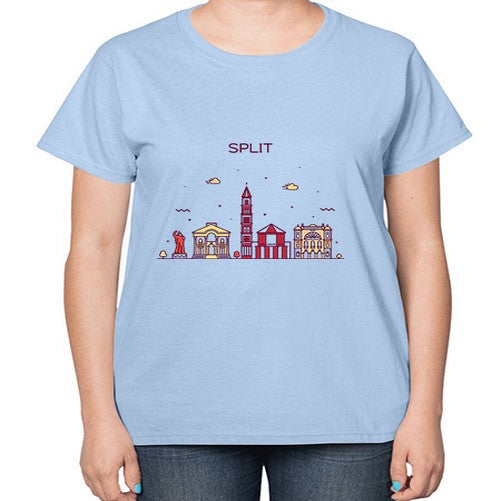 Split 1877# - cities-  Ladies T-Shirt