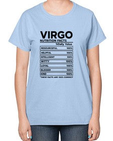 Virgo Nutrition Facts 530# - virgo-  Ladies T-Shirt