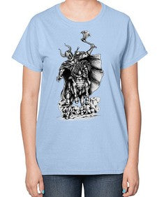 Warrior Skull Files 1208# - skull and bones-  Ladies T-Shirt