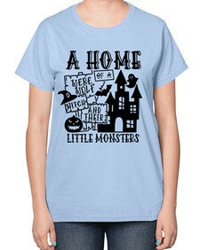 a home of a were wolf witch and their little monsters 53# - witch-  Ladies T-Shirt