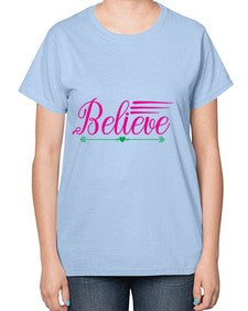 believe 49# - unicorn-  Ladies T-Shirt