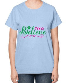 believe 50# - unicorn-  Ladies T-Shirt