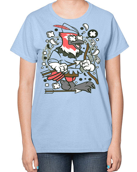 bird robin hood 25# - birds-  Ladies T-Shirt