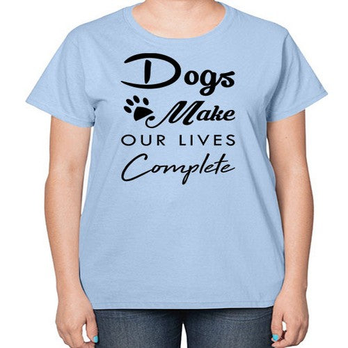 dogs make our lives 133# - dogs-  Ladies T-Shirt