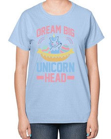 dream big unicorn head 98# - unicorn-  Ladies T-Shirt