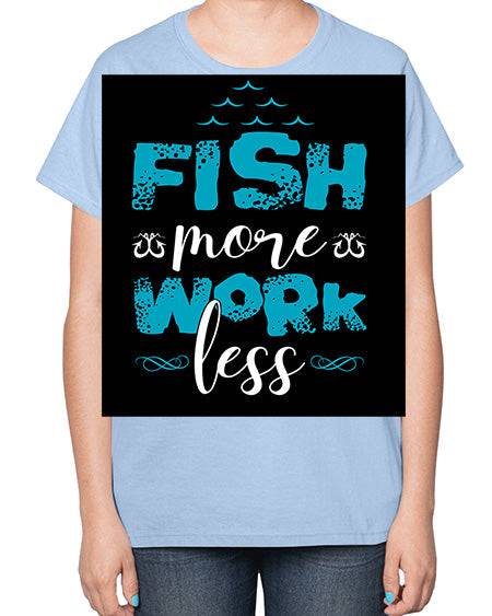 fish more work less png 56# - shark-fish-  Ladies T-Shirt