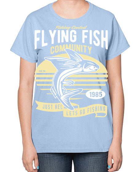 flying fish 16# - shark-fish-  Ladies T-Shirt