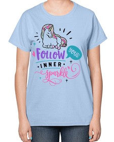 follow your inner sparkle 141# - unicorn-  Ladies T-Shirt