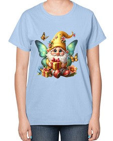 gnome with butterfly 07# - gnome-  Ladies T-Shirt
