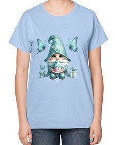 gnome with butterfly 10# - gnome-  Ladies T-Shirt