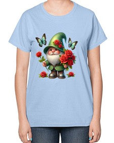 gnome with butterfly 11# - gnome-  Ladies T-Shirt