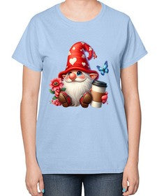 gnome with butterfly 12# - gnome-  Ladies T-Shirt