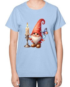 gnome with butterfly 16# - gnome-  Ladies T-Shirt
