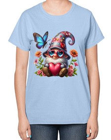 gnome with butterfly 17# - gnome-  Ladies T-Shirt