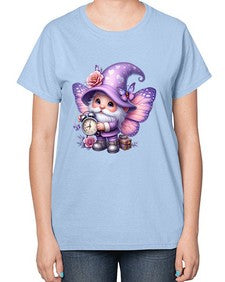 gnome with butterfly 18# - gnome-  Ladies T-Shirt