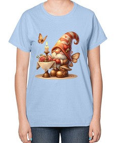 gnome with butterfly 21# - gnome-  Ladies T-Shirt