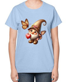 gnome with butterfly 22# - gnome-  Ladies T-Shirt