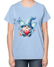 gnome with butterfly 28# - gnome-  Ladies T-Shirt