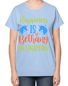 happiness is bethany in unicorn 165# - unicorn-  Ladies T-Shirt