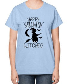 happy halloween witches 35# - witch-  Ladies T-Shirt