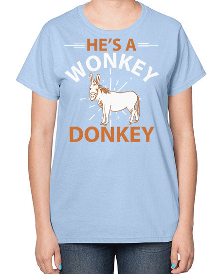 he’s a wonky donkey Style 4# - donkey-  Ladies T-Shirt